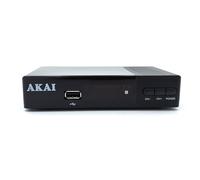 AKAI Receptor TDT Terrestre - Decodificador TDT HD, DVB-T2 y por Cable DVB-C, H265 HEVC, 10 bit, HDMI, USB, SCART, 1xLAN, 1000 Canales, TV y Radio, Compatible Dolby Digital, Búsqueda Automática