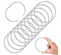 Akamino 10 anillos de metal abribles de 10 cm, grandes anillos de carpeta de hojas sueltas para organizar tarjetas de índice, tarjetas flash, ganchos redondos para cortina de ducha, anillos de bisagra