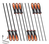 Akamino 12 limas de motosierra, herramienta afiladora de motosierra redonda de 3,2 mm/4,0 mm/4,8 mm/5,5 mm con mango antideslizante, lima de afilar cadenas de motosierra para afilar cadenas de sierra