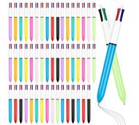 Akamino 50 bolígrafos multicolor 4 en 1, multicolor, 4 en uno, bolígrafo retráctil mediano de 1,0 mm para suministros de oficina, hogar, escuela (10 colores surtidos)