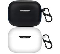 Akancy Compatible con la Funda para Auriculares JBL Wave 200TWS, [Admite Carga inalámbrica] [Funda 4tectora a Prueba de Golpes] Funda 4tectora de Silicona para Auriculares (Black White)