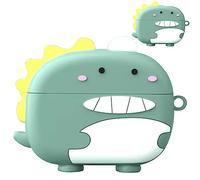 Akanry Compatible con la Funda para Auriculares Huawei Freebuds 7i, [Admite Carga inalámbrica] [Funda 4tectora a Prueba de Golpes] Funda tectora de Silicona (Green Dinosaur)