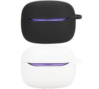 Akanry Compatible con la Funda para Auriculares JBL Tune Beam 2, [Admite Carga inalámbrica] [Funda 4tectora a Prueba de Golpes] Funda tectora de Silicona para Auriculares (Black White)