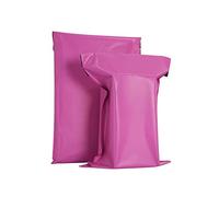 AKAR Bolsas para envíos postales, 12 x 16 pulgadas, color rosa, 100 unidades, polietileno resistente, con tira adhesiva de aluminio, 55 micras, fácil sellado, grande, 30 x 40 cm, para artículos no