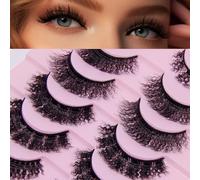 AKARA Pestañas Postizas 10 Pares 3D Pestañas Pelo a Pelo Naturales Faux Mink Eyelashes(3D-WMIX)