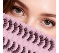 AKARA Pestañas Postizas Naturales 10 Pares 3D Medias Pestañas Pelo a Pelo Faux Mink Half Lashes(BY03)