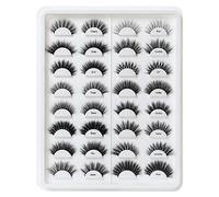 AKARA Pestañas Postizas Naturales 16 Pares 3D Pestañas Pelo a Pelo Faux Mink Eyelashes(16pairs-Mix)