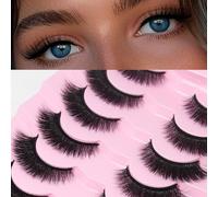 AKARA Pestañas Postizas Naturales 7 Pares 3D Pestañas Pelo a Pelo Faux Mink Eyelashes(3D-BN07)