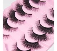 AKARA Pestañas Postizas Naturales 7 Pares 3D Pestañas Pelo a Pelo Faux Mink Eyelashes(3D-BN08)