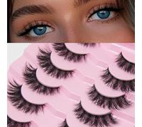 AKARA Pestañas Postizas Naturales 7 Pares 3D Pestañas Pelo a Pelo Faux Mink Eyelashes(3D-BN10)