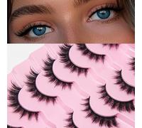 AKARA Pestañas Postizas Naturales 7 Pares 3D Pestañas Pelo a Pelo Faux Mink Eyelashes(3D-BN11)