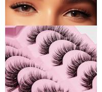 AKARA Pestañas Postizas Naturales 7 Pares 3D Pestañas Pelo a Pelo Volumen Ruso Eyelashes Faux Mink(Russian-R06)