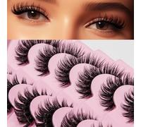AKARA Pestañas Postizas Naturales 7 Pares 3D Pestañas Pelo a Pelo Volumen Ruso Eyelashes Faux Mink(Russian-R01)