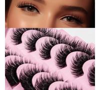 AKARA Pestañas Postizas Naturales 7 Pares 3D Pestañas Pelo a Pelo Volumen Ruso Eyelashes Faux Mink(Russian-R02)