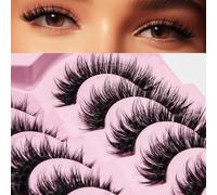 AKARA Pestañas Postizas Naturales 7 Pares 3D Pestañas Pelo a Pelo Volumen Ruso Eyelashes Faux Mink(Russian-R08)