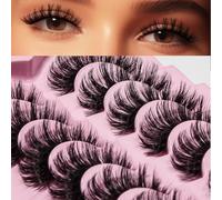 AKARA Pestañas Postizas Naturales 7 Pares 3D Pestañas Pelo a Pelo Volumen Ruso Eyelashes Faux Mink(Russian-R04)