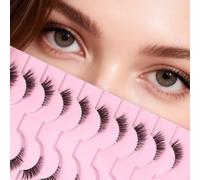 AKARABEAUTYLASHES Pestañas Postizas Naturales 10 Pares 3D Medias Pestañas Pelo a Pelo Faux Mink Half Lashes(BY01)
