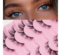 AKARABEAUTYLASHES Pestañas Postizas Naturales 7 Pares 3D Pestañas Pelo a Pelo Faux Mink Lashes(3D-BN09)