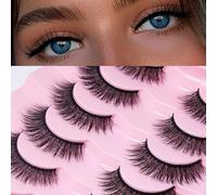 AKARABEAUTYLASHES Pestañas Postizas Naturales 7 Pares 3D Pestañas Pelo a Pelo Faux Mink Lashes(3D-BN03)
