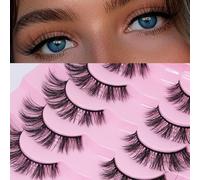 AKARABEAUTYLASHES Pestañas Postizas Naturales 7 Pares 3D Pestañas Pelo a Pelo Faux Mink Lashes(3D-BN04)