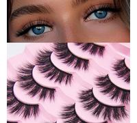 AKARABEAUTYLASHES Pestañas Postizas Naturales 7 Pares 3D Pestañas Pelo a Pelo Faux Mink Lashes(3D-BN02)