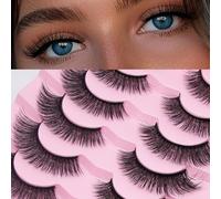 AKARABEAUTYLASHES Pestañas Postizas Naturales 7 Pares 3D Pestañas Pelo a Pelo Faux Mink Lashes(3D-BN01)