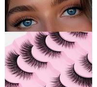 AKARABEAUTYLASHES Pestañas Postizas Naturales 7 Pares 3D Pestañas Pelo a Pelo Faux Mink Lashes(3D-BN05)