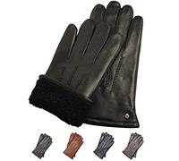 AKAROA ESTD 2019 Guantes de piel para hombre Dan, forro de pelo italiano, 100% piel de cordero, 5 tallas S-XXL Negro XXL