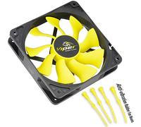Akasa 14cm Viper Fan - Ventilador para Caja de Ordenador, Negro y Amarillo