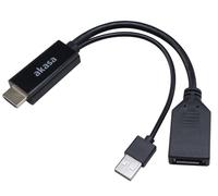 AKASA Adaptador HDMI a DisplayPort, 4K @60Hz, 250mm