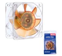 Akasa AK-186-L2B Amber Series - Ventilador para Ordenador (6 cm), Color ámbar
