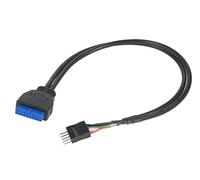Akasa AK-CBUB36-30BK - Placa Base Hembra (USB 3.0, 19 Pines, Conector Macho USB 2.0, 9 Pines)