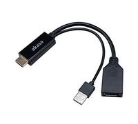 Akasa Cable Adaptador HDMI a DisplayPort | Cable de alimentación USB Tipo A | 250mm | AK-CBHD24-25BK