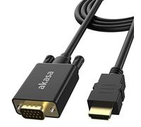 Akasa Cable Adaptador HDMI a VGA | Full HD 1080P | Soporte de Alta resolución | Conectores chapados en Oro de 24 K | Chipset Inteligente Integrado | 2 m | AK-CBHD26-20BK