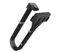 Akasa Cable de 90 grados 12VHPWR de 12+4 pines a 3 x 8 pines macho a hembra, 16AWG, 30 cm (negro), máximo 600 W, compatible con RTX 4090 4080 4070Ti 3090Ti tarjeta gráfica con fuente de alimentación