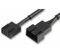 AKASA Cable de Extensión para Ventilador PWM Molex 4 Pines, 30cm, Negro