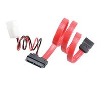 Akasa 40cm SATA cable f/ slimline opticals 4-pin Molex 7-pin SATA, 6-pin SATA Negro, Rojo - Adaptador para cable (4-pin Molex, 7-pin SATA, 6-pin SATA, Male connector / Male connector, 0,4 m, Negro, Rojo)