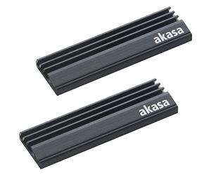 Akasa Disipador térmico M.2 SSD | Aleta de enfriamiento del disipador de calor de aluminio | Cinta adhesiva térmica preaplicada | 71 x 22 x 6,4 mm | Adecuado para SSD M.2 2280 | | A-M2HS01-KT02