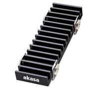 Akasa Gecko Pro | Enfriamiento pasivo para unidades M.2 NVMe PCIe y SATA | Disipador térmico M.2 2280 | Aleta de enfriamiento del disipador de calor de aluminio | 71,5 x 22 x 8 mm | A-M2HS02-BK