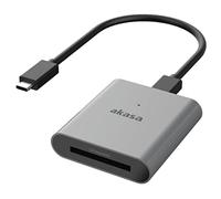 Akasa Lector de Tarjetas CFexpress™ 2.0,Lector de Tarjetas CF Express B de Aluminio,USB 3.2 Gen 2 hasta 10Gbps,con Cable USB-C,Indicador LED Incorporado,Gris Espacial,AK-CR-11BK
