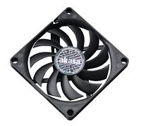 Akasa Slimfan | Ventilador de Caja PWM | Ventilador de PC de 80 mm | Ventilador de refrigeración de 4 Pines | 80 x 80 x 10,8 mm | Negro | Adecuado para HTPC y Sistema Delgado | AK-FN076