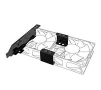 Akasa Soporte de ranura PCI para montaje de uno/dos ventiladores de 80 mm o 92 mm, Soporte de rack de doble ventilador, Rack de montaje de ventilador de 80/92 mm, Hierro negro, AK-MX304-08BK