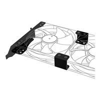 Akasa Soporte de ranura PCI para montar uno/dos ventiladores de 120 mm | Soporte de rack de doble ventilador | Soporte de GPU | Estante de montaje de ventilador de caja de 120 mm | Hierro negro |