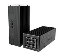 Akasa Turing RC Pro, diseñada para ASUS NUC 14/15 Pro Core™ i7, mini carcasa sin ventilador de aluminio con kit térmico, puertos USB A y C frontales, colocación vertical u horizontal, A-NUC101-M1B
