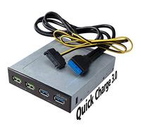 Akasa USB 3.1 Gen2 y Panel de Carga rápida 5,25 Pulgadas - Negro