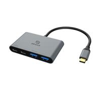 Akasa USB C Hub Typ C, Aluminio 4 en 1 USB C 100W PD mit 10Gbps Alta Velocidad Transfer 2 x USB-A Data Ports, 1 x USB 3.0 PD und 1 x USB Ports, unterstützt Macbook, iPad, PC and More, AK-CBCA31-18BK