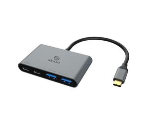 Akasa USB C Hub Tipo C, Aluminio 4 en 1 USB C 100W PD con Transferencia de Alta Velocidad de 10 Gbps, 2 Puertos USB-A, 1 USB 3.0 PD y 1 Puertos USB, Soportes para Macbook, iPad, PC y más,
