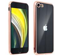 Akashi Carcasa Protectora Bumper Cromado para iPhone SE 2020 / 7 / 8, Rosa