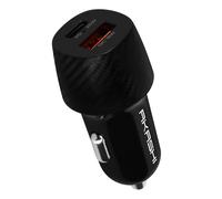 Akashi Cargador Coche 20W Doble Salida USB QC 3.0 + USB-C Power Delivery,