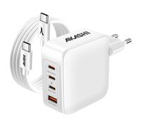 Akashi Cargador de red 130W 2USB-C 100W + 1 USB 30W Cable USB-C 100W,